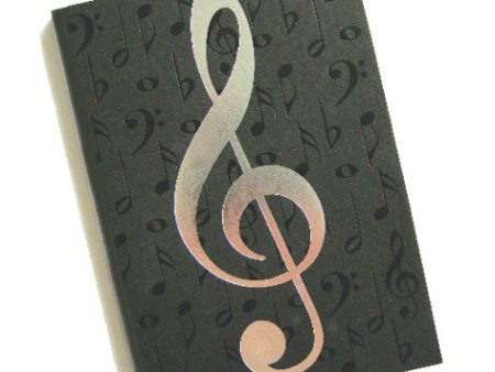 Black Notes and Silver Clef Journal - Notebook - Music Gifts Online