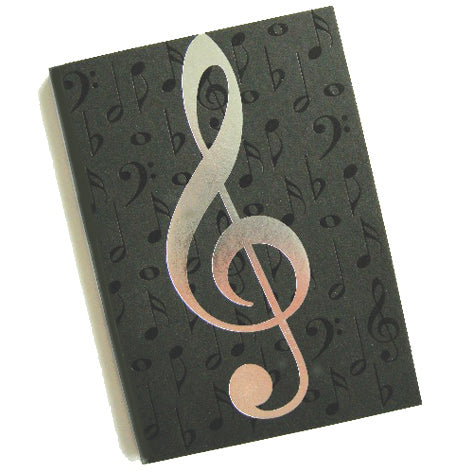 Black Notes and Silver Clef Journal - Notebook - Music Gifts Online