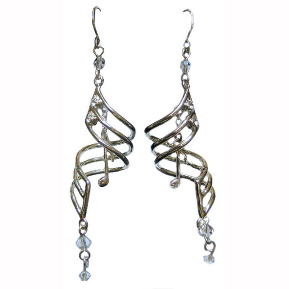 Silver-Plated Music Note Drop Earrings - Music Gifts For Sale