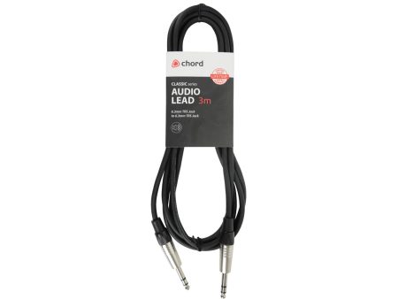 Chord Stereo Audio Jack Leads (6.3mm to 6.3mm) on Sale