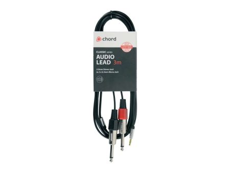 Chord Stereo 3.5mm Jack to Mono 6.3mm Jacks Hot on Sale