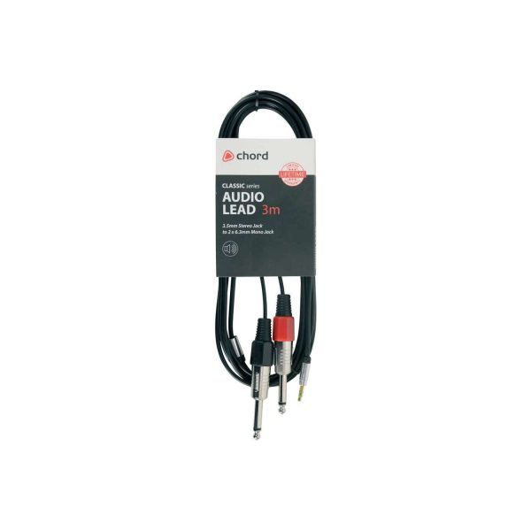 Chord Stereo 3.5mm Jack to Mono 6.3mm Jacks Hot on Sale