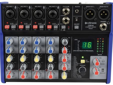 Citronic - CSD-6 Compact Mixer With Bluetooth and DSP Effects Discount